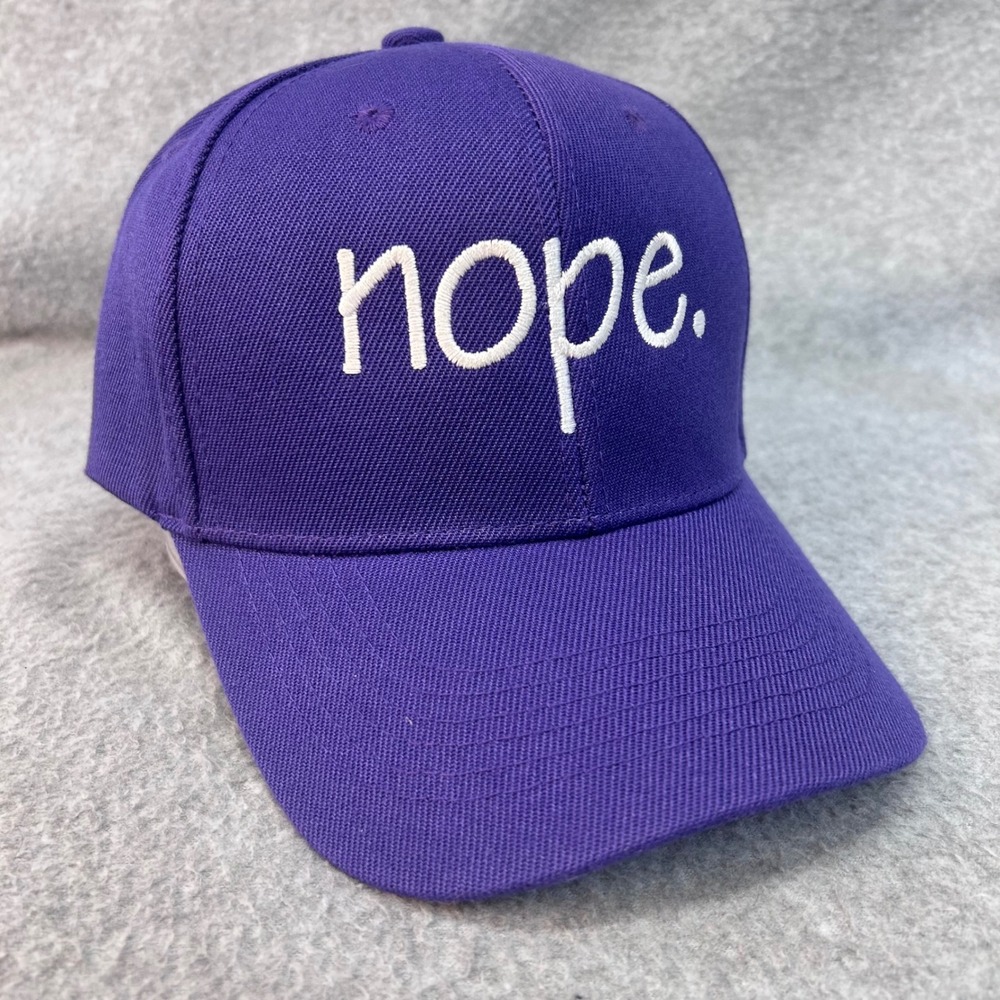 Nope. Unisex Purple Unbranded Baseball Hat Embroidered Hook Loop OSFM